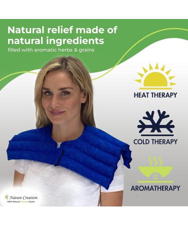 Nature Creation Reusable Microwave Heat Pad for Neck, Shoulders & Upper Back - Blue Marble 1 Pack Upper Body Pack - Buy Online on GoSupps.com