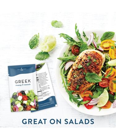 Hall & Perry Greek Flavor Low Calorie Keto Salad Dressing Packets - 10 Ready-to-Serve 1 oz Pouches - Buy Online on GoSupps.com
