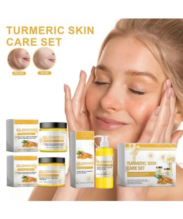 Turmeric Skincare Set | Glow Face Wash Cream & Exfoliating Scrub for Radiant Skin - Buy Online on GoSupps.com