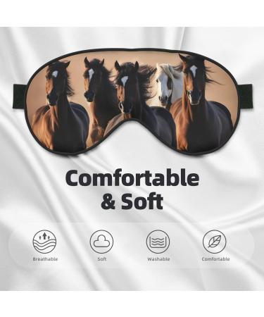 SSIMOO Running Horses Soft Sleep Eye Mask - Breathable Travel Eye Patch for Relaxation - Perfect for Women - Buy Online on GoSupps.com