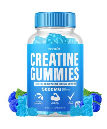 Creatine Gummies Infused with 5g Creatine Monohydrate for Men and Women Strength Endurance Muscle Instantized Creatine Micronized Clean HCL Balanced Creatina Monohidratada en Polvo (60 Gummies)