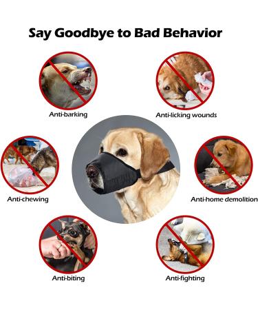 CooZero 7 PCS Dog Muzzles Set | Anti-Biting & Barking | Adjustable Mouth Cover for Small to Extra Large Dogs - Black - Buy Online on GoSupps.com