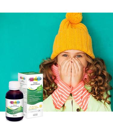 PEDIAKID - Dry & Oily Cough - Exclusive Agave Syrup Formula - Calms Cough - Relieves Throat Irritation - Natural Lemon Flavor - Bottle 125 ml - Buy Online on GoSupps.com