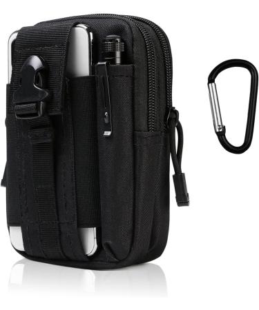 Flintronic Tactical Hip Pockets | Military Compact Belt Pocket Bag for Camping Hiking Cycling & Travel with Carabiners - Black - Buy Online on GoSupps.com