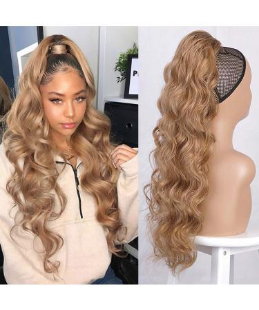 Pferdeschwanz hair part clip extension with cord struggle long hair extension extension extension wig natural blond afro curly ponytail for braid blond brown/approx. 66cm vd063da 60cm brown blonde