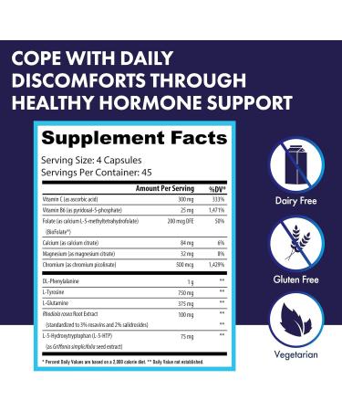 NuEthix Formulations Mood-Up | Stress Relief & Sleep Supplement | 5-HTP Rhodiola Rosea | Natural Energy & Hormone Support | Non-GMO | 180 Capsules - Buy Internationally - Buy Online on GoSupps.com