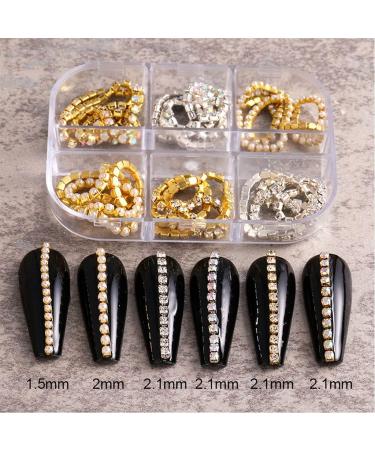 LANCHEN 3D Nail Diamonds Chains - Premium Metallic Nail Art Supplies & Glitter Jewels for Stunning Nail Designs - Buy Online on GoSupps.com
