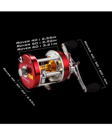 KastKing Rover 60 Round Baitcasting Reel - Ideal for Catfish, Salmon, Striper Bass & Inshore Saltwater Fishing - Reinforced Metal Body - No.1 Highest Rated Conventional Reel - Buy Online on GoSupps.com