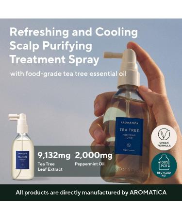 AROMATICA Tea Tree Purifying Tonic 3.38oz | Vegan & Paraben Free | Scalp Soothing & Cooling Formula | Promotes Healthy, Nourished Hair - Buy Online on GoSupps.com