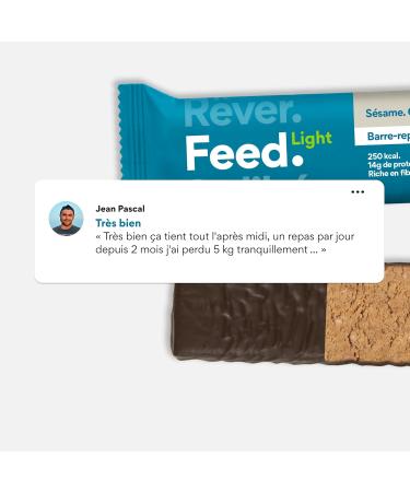 Feed. Chocolate Sesame Slimming Meal Bars | 250kcal Low Sugar | Konjac Protein Fiber & 25 Vitamins & Minerals | Made in France Vegan & Gluten Free | 6x70g - Buy Online on GoSupps.com