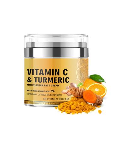 Turmeric Face Cream Vitamin C Face Moisturizer Hydration & Skin Repairing All Natural Face & Body Turmeric Skin Lotion Anti-Aging Firming & Lifting Cream for All Skin Types 1.7 OZ