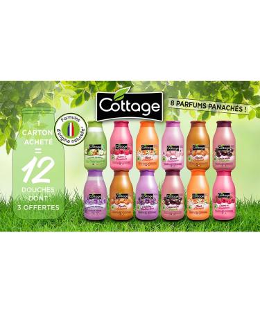 Cottage - Special offer set of 12 shower gels -10 Moisturizing Milk Shower 250ml + 2 shower scrubs 270ml - Made in France