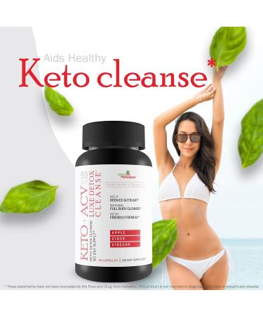 90 Day Keto + Acv Luxe Detox Cleanse - Psyllium Keto Detox Cleanse 90 Day Supply - Help Reduce Gut Bloat & Belly Size - Full Body Cleanser - Premium Keto Acv Luxe Cleanse Keto Lux - Buy Online on GoSupps.com