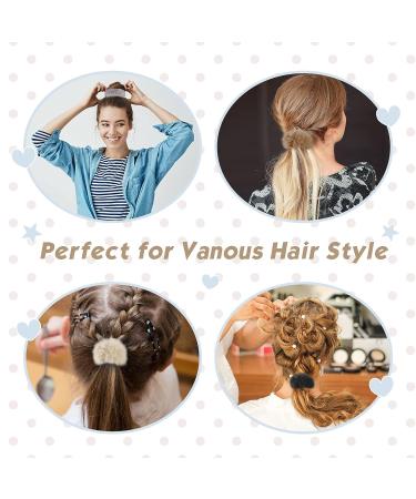 8-Piece Furry Faux Rabbit Fur Hair Scrunchies Set - Dark Color | Elastic Hair Bands for Women and Girls - Buy Online on GoSupps.com