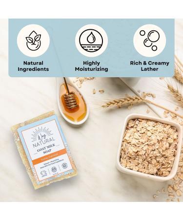 Way Natural Goat Milk Soap with Honey Oatmeal - Moisturizing Nourishing Gentle Body Bar for Women and Men - Handmade Organic Artisan Soap Made in USA - Buy Online on GoSupps.com