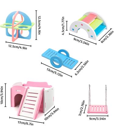 Shop Cisolen 5-Piece Hamster Toy Set | Rainbow Bridge Rocking Swing & Playground Accessories for Hamsters Rats & Small Animals | International Shipping Available - Buy Online on GoSupps.com