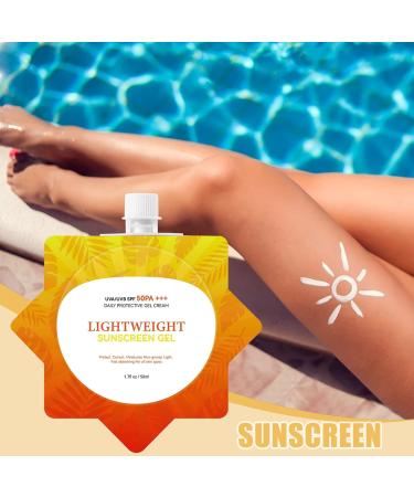  Mimoqk Sunscreen Gel UV Protection Cream SPF 50+ Sunblock Sweat-Resistant Moisturizer Lightweight Non-Greasy 50 ml Tube for Travel Outdoor Camping Sports - Buy Online on GoSupps.com