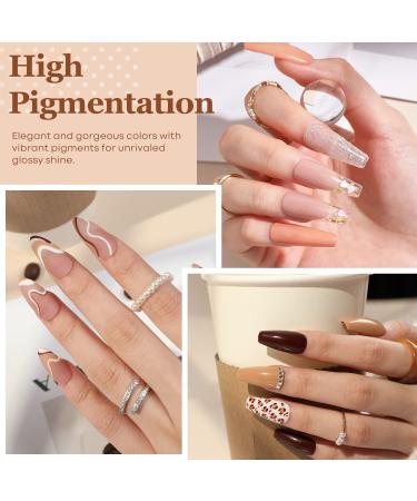 Modelones 6 Colors Dip Powder Nail Kit Starter 12Pcs Fall Winter Nude Brown Neutral Skin Tone - Acrylic Dipping Powder System with Base & Top Coat, Activator - French Nail Art, DIY Manicure Kit - Buy Online on GoSupps.com