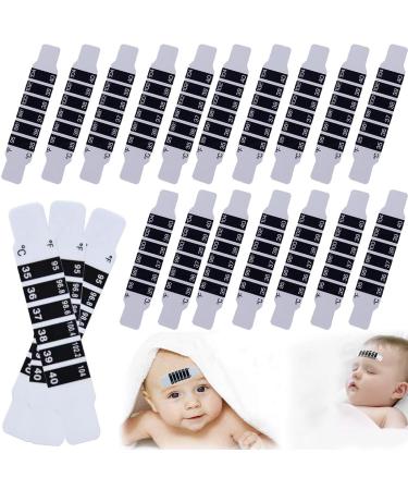 KSJEHW 20 piece of forehead thermometer strips for children reusable forehead fever temperature stickers fever strips ear-thermometer stickers for home use while traveling