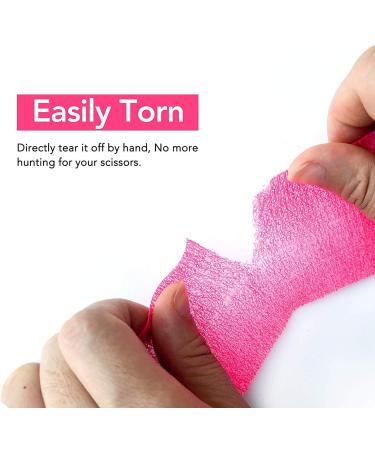 Cohesive Bandage 2" x 5 Yards 6 Rolls Self Adherent Wrap Medical Tape Adhesive Flexible Breathable First Aid Gauze Ideal for Stretch Athletic Ankle Sprains & Swelling Sports (Neon Pink) - Buy Online on GoSupps.com
