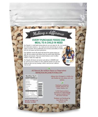 Jiva Organics Organic Black Eye Peas 2lb - Non-GMO Cowpeas - Natural & Fresh - Pack of 1 - Buy Online on GoSupps.com