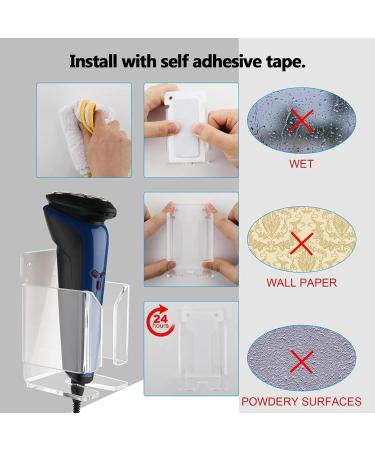 FACYNDE Transparent Shower Shaver Holder - Self-Adhesive Acrylic Organizer for Electric Shavers & Razors | Wall Bracket for Caravans - Buy Online on GoSupps.com