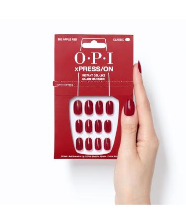 OPI xPRESS/ON Press On Nails - Short Round Solid Big Apple Red | Long Lasting Reusable & Non-Damaging Nail Art with Glue - International Shipping Available - Buy Online on GoSupps.com