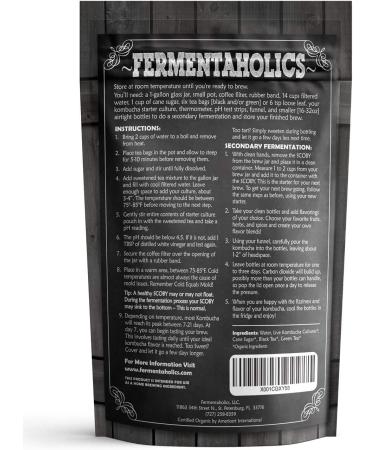 Organic 1-Gallon Kombucha Brewing Starter Kit with SCOBY, Starter Tea, Thermometer, pH Strips & More - Buy Online on GoSupps.com