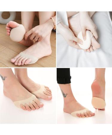 ZOCONE 6 Pairs Ball of Foot Cushion Pads for Women - Honeycomb Metatarsal Pads for Pain Relief & Fatigue Prevention - Beige - Buy Online on GoSupps.com
