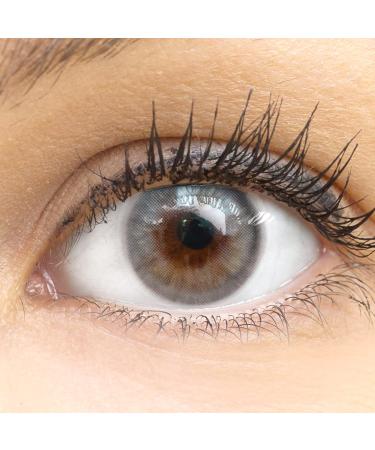 Contact lenses colored without starch colored monthly lenses soft lentils soft hydrogel 2 pieces color lens + lens container 0.0 diopttria natural colors series bianco gray (gray)