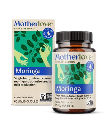 Motherlove Moringa (60 Liquid caps) Lactation Supplement to Optimize Breast Milk Supply Non-GMO  Organic Herbs  Vegan  Kosher  Soy-Free 60.0 Servings (Pack of 1)