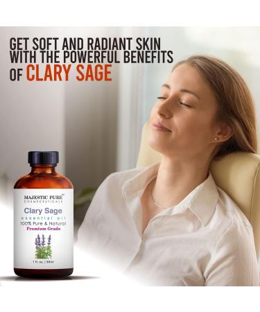 Buy MAJESTIC PURE Clary Sage Essential Oil - Premium Grade Aromatherapy & Massage Oil - 1 fl oz - Pure & Natural - Buy Online on GoSupps.com