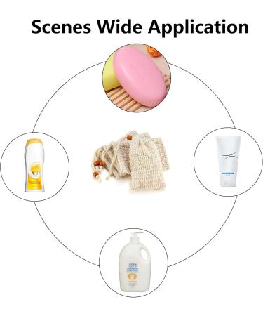 2 Pack Sisal Soap Bags - Exfoliating & Foaming Soap Pouches for Bathroom Massage | 9x14 cm - Buy Online on GoSupps.com