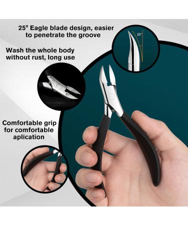 Cuticle Trimmer Professional Cuticle Nippers Rubber Coated Handle Manicure Tools Stainless Steel Cuticle Cutter for Nails (5mm) - Buy Online on GoSupps.com