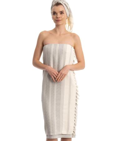 DEMMEX Certified 100% Organic Cotton XL Turkish Towel Blanket 71x36 Inches - Grey | Prewashed Diamond Weave for Bath Beach Pool Spa Gym | 14 Oz Peshtemal - Buy Online on GoSupps.com