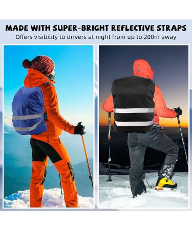 Kigeli 4 Pcs Rainproof Backpack Cover for 35-50L Backpacks - Ideal for Hunting, Camping, Hiking, Biking - Reflective Straps, Anti-Slip Buckles - Buy Online on GoSupps.com