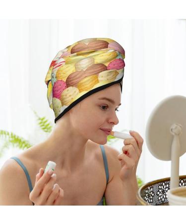 Buy Ice Cream Coral Velvet Dry Hair Cap - Unisex Wet Towel Wrap for Home Pool and Beach - Ideal for Quick Drying Hair - Buy Online on GoSupps.com