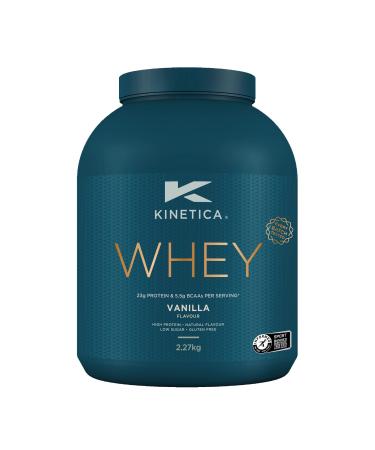 Kinetica Vanilla Whey Protein Powder | 2.27kg | 23g Protein per Serving | 76 Servings | Sourced from EU Grass-Fed Cows | Superior Mixability & Taste Vanilla 2.27 kg (Pack of 1)