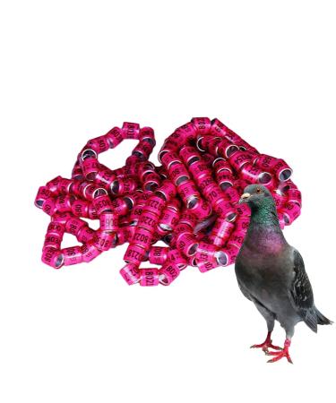 50 pieces pigeon rings pigeon chicken leg rings multicolored aluminum chicken rings bird house accessories identify tapes bird foot rings training identify birds footring pink