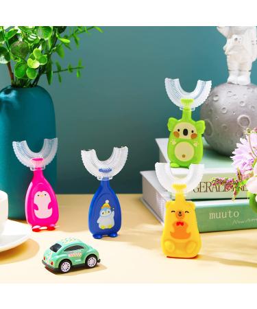 Kids U-Shaped Silicone Training Toothbrush | Penguin, Koala, Duck, Bear Design | 360 Cleaning | Ages 2-12 - Buy Online on GoSupps.com