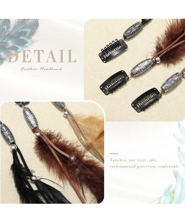 Generse Feather Hair Clips Boho Hippie Feather Hair Extensions Indian Headdress for Women and Girls (3 Pieces) - Buy Online on GoSupps.com