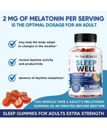 healblend Sleep Well Gummies with Vitamin B6 Passiflora Extract Melatonin 60 Gummies 1 - Buy Online on GoSupps.com