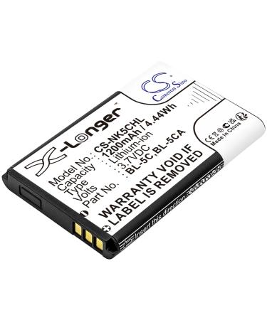 Afshan 1200mAh/3.7V BL-5CA BL-5C Battery Replacement for C1-02 2118 6030 1101 C1-00