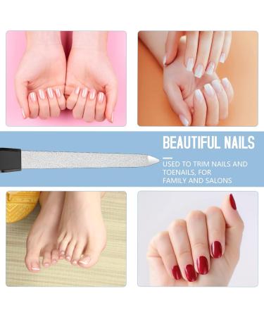 6-Piece Professional Metal Nail File Set Double-Sided Black Nail Files for Natural Nails Manicure & Pedicure - Non-Slip Handle | Perfect for Fingernails & Toenails - Buy Online on GoSupps.com