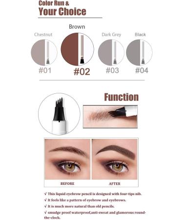 3D Tattoo Eyebrow Pencil with 4 Tips Waterproof & Long Lasting Tattoo Brow Ink Pencil Sketch Eyebrow Pen for Natural Makeup - Buy Online on GoSupps.com