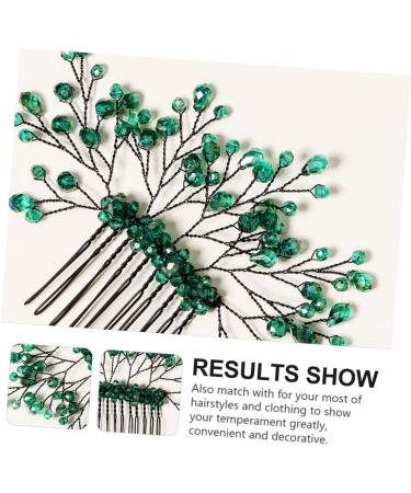 VINTORKY Green Branches and Leaves Hair Comb Crystal Bride Wedding Hair Comb Bride Crystal bridal hair comb rhinestone barrettes crystal leaf hair comb bridesmaid vintage rhinestones Metal - Buy Online on GoSupps.com