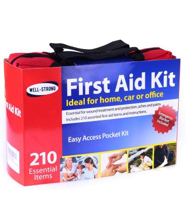 WELL-STRONG First Aid Kit 210 Piece All- Purpose with Portable & Durable Canvas Bag for Emergencies at Home, Outdoors, Car, School, Office, Travel, Survival, Adventure, Hiking and Camping - Buy Online on GoSupps.com