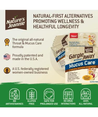Gargle Away by Nature's Jeannie All Natural Mucus Care- Soothes Mucus Post Nasal Drip Persistent Cough 6 Packets Ginger Lemon Flavor 1 - Buy Online on GoSupps.com