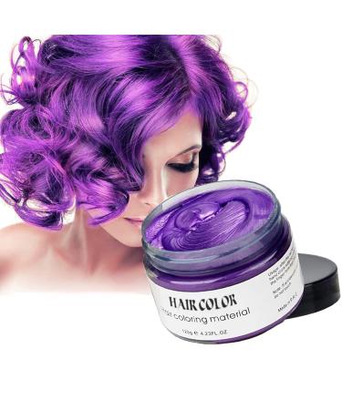 Purple Temporary Hair Color Wax  Acosexy Kids Hair Wax Dye Pomades Disposable Natural Hair Strong Style Gel Cream Hair Dye Instant Hairstyle Mud Cream for Party  Cosplay  Masquerade etc. (Purple)
