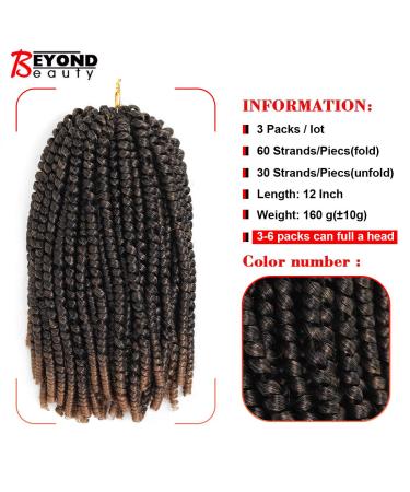 12 Spring Twist Crochet Braids - Butterfly Locs & Ombre Synthetic Hair Extensions (3 Packs) - M1B27 - Buy Online on GoSupps.com